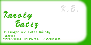 karoly batiz business card